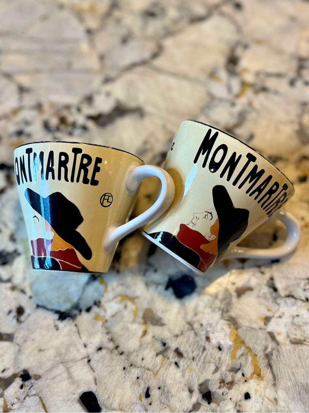 2 Cabaret Montmartre Coffee or Tea Cups Toulouse Lautrec French Artist - Picture 5 of 8
